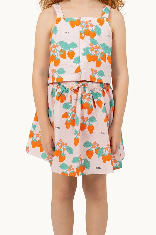 Otroško bombažno krilo Tinycottons STRAWBERRIES SKIRT roza SS25.165