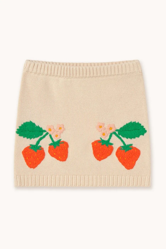 Dječje pamučna haljina Tinycottons STRAWBERRIES SKIRT SS25.305 bež SS25