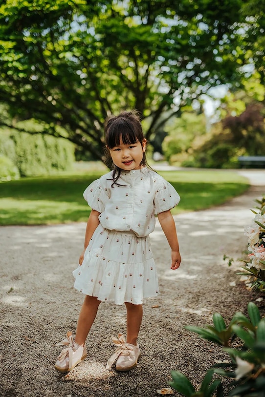 Dievčenská sukňa Donsje Lindie Skirt Roses látka biela 4096801