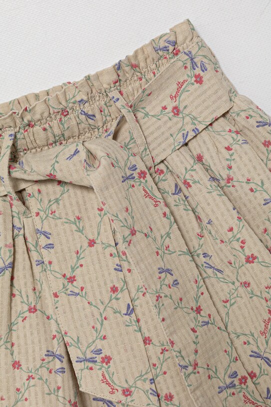 Fete United Colors of Benetton fustă din bumbac pentru copii 40VFG0013.P.Seasonal bej
