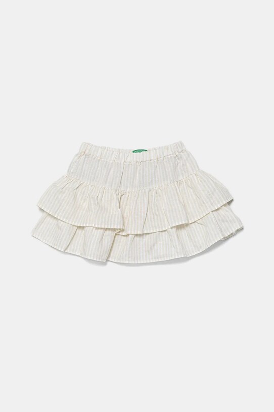 United Colors of Benetton fustă de in pentru copii flori bej 4Q1NG0010.P.Seasonal