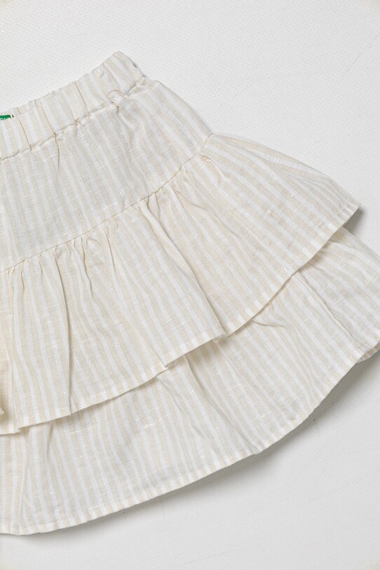 Fete United Colors of Benetton fustă de in pentru copii 4Q1NG0010.P.Seasonal bej