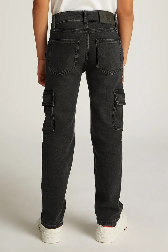 Дитячі джинси Calvin Klein Jeans REG. STRGHT чорний IB0IB02300.PPYA