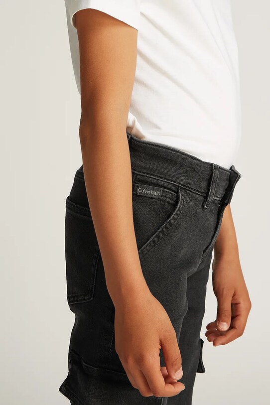 Дитячі джинси Calvin Klein Jeans REG. STRGHT IB0IB02300.PPYA чорний