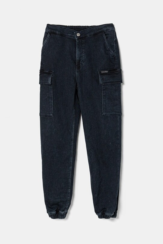 Detské rifle Calvin Klein Jeans DENIM JOGGER s reguláciou tmavomodrá IB0IB02408.PPYA