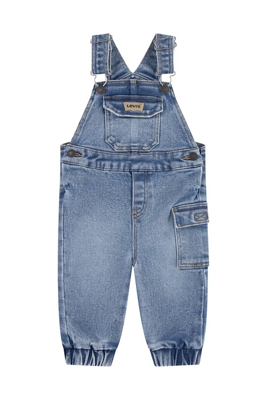 Detské nohavice na traky Levi's LOOSE FIT CARGO OVERALL nohavice na traky modrá 6EM311