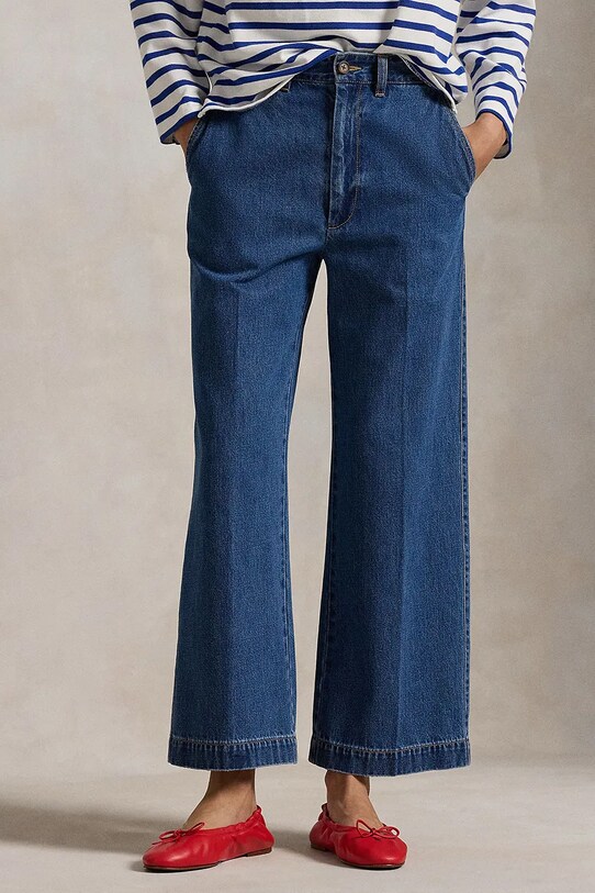 Хлопковые джинсы Polo Ralph Lauren 211959033 голубой SS25