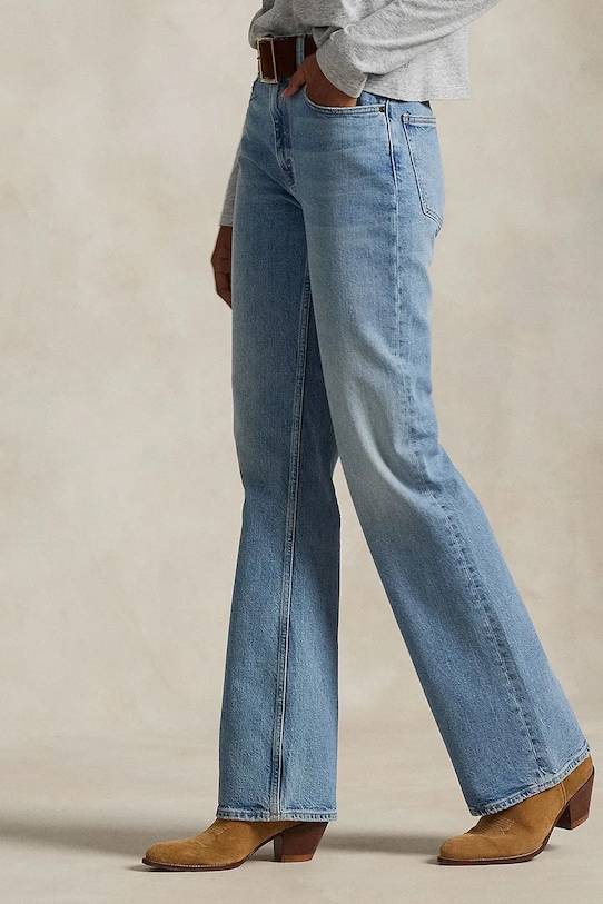 Odzież Polo Ralph Lauren jeansy bawełniane 211970178 niebieski