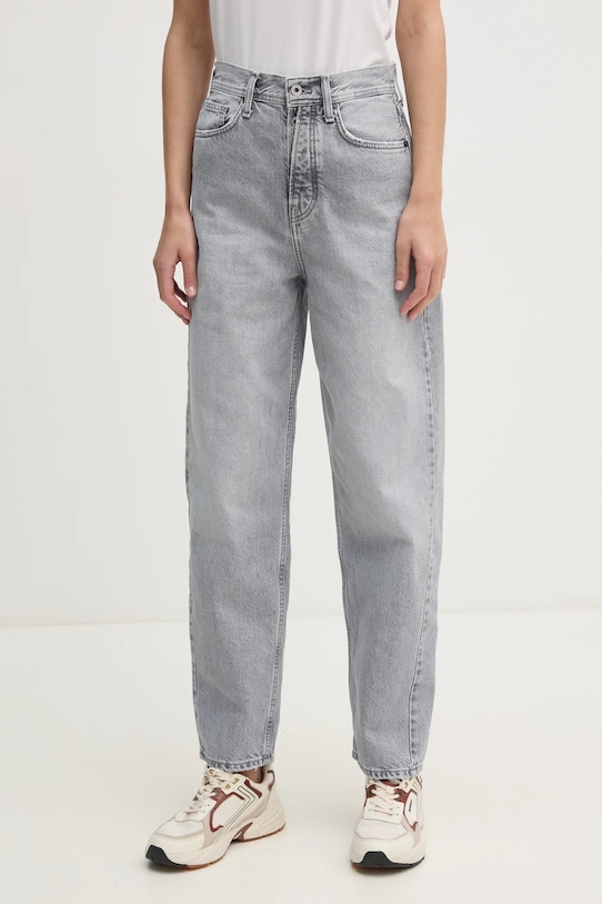 Pepe Jeans jeansi BARREL JEANS UHW ADDISON Planet friendly gri PL204739UI9