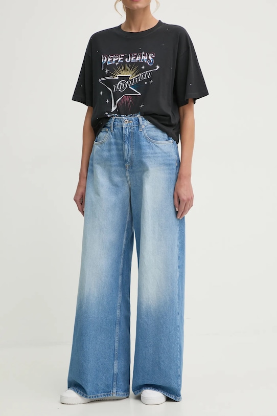 Pepe Jeans jeansi WIDE LEG JEANS UHW JAIMY Planet friendly albastru PL204740MS7