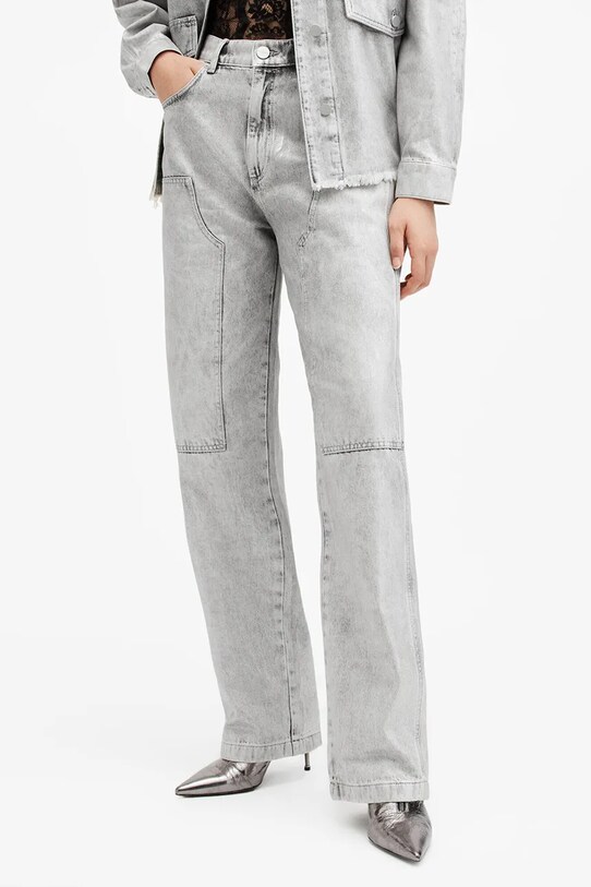 Bavlnené rifle AllSaints MIA W056EB sivá SS25