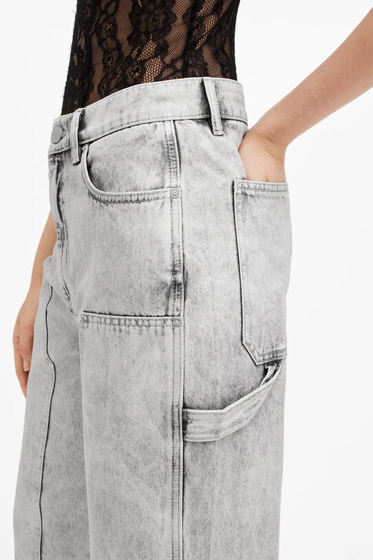Bavlnené rifle AllSaints MIA sivá W056EB