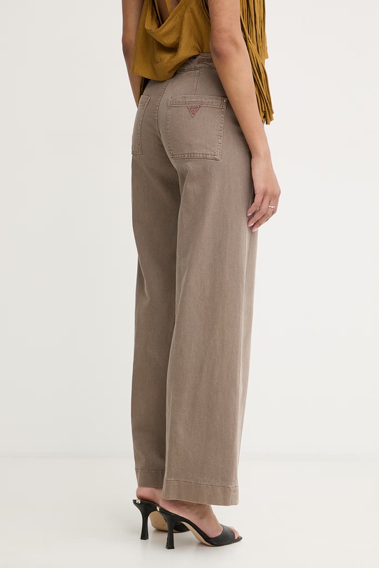 Odzież Guess jeansy wide leg damskie ZOYA W5RA1L.WFXVA brązowy