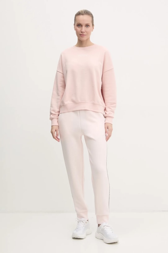 Guess spodnie dresowe VICTOIRE W5RB00.KBYE2 różowy SS25
