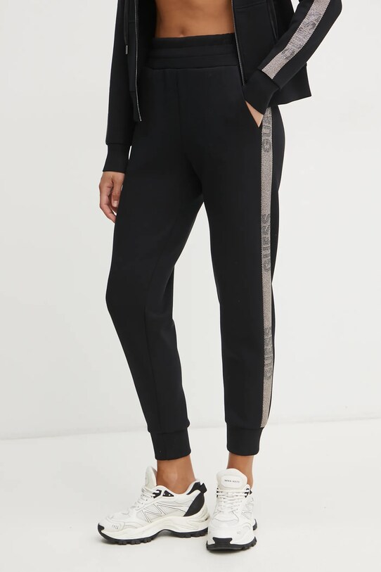 Guess pantaloni de trening VICTOIRE tricotaj negru W5RB00.KBYE2