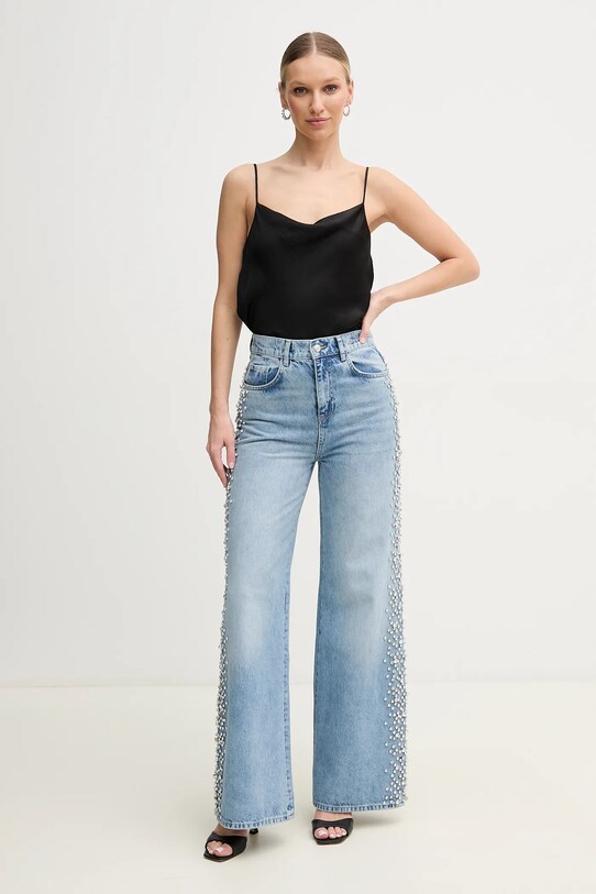 Marella jeansy bawełniane WLEG3 2513181064 niebieski SS25