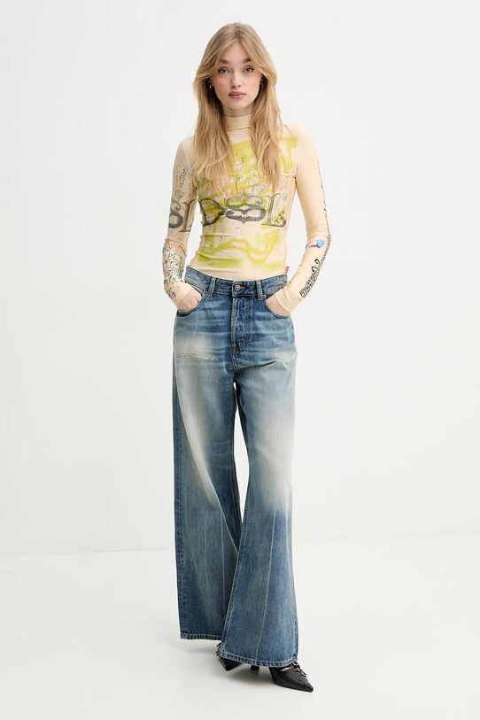 Diesel blugi din bumbac 1996 D-SIRE L.32 TROUSERS A06925.09L47 albastru SS25