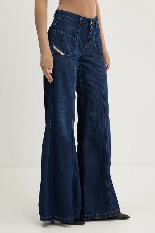 Traperice s dodatkom lana Diesel D-AKII L.32 TROUSERS mornarsko plava A12808.068RA