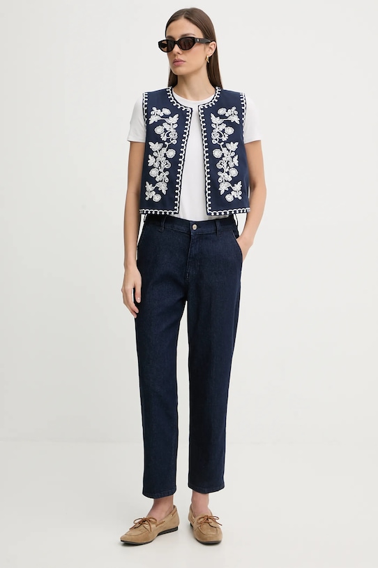 Sisley jeansy 4TAYLF06G granatowy SS25