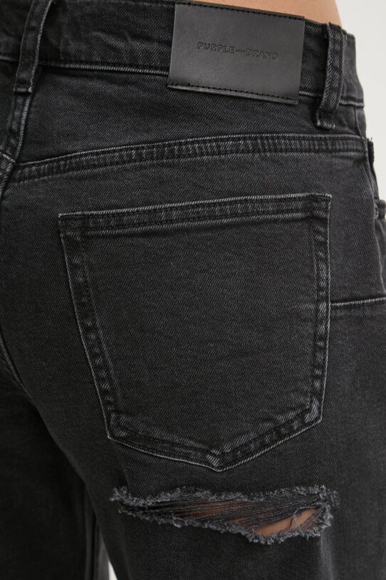 PURPLE BRAND jeansi SLIM CROP negru D1001.CRBL224