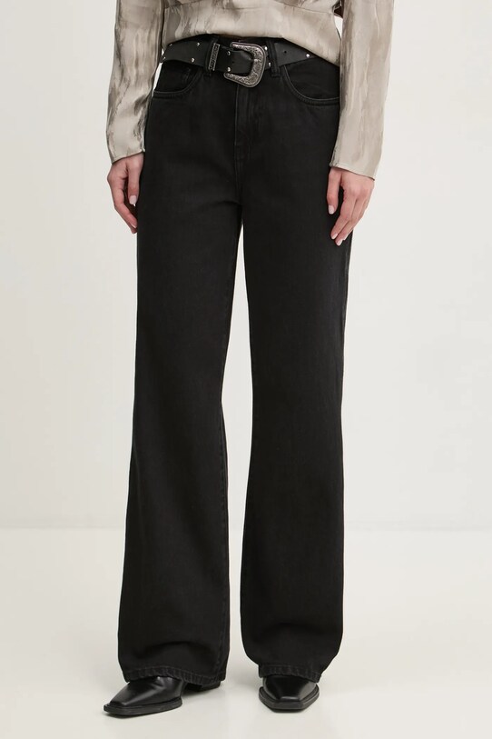PURPLE BRAND jeans WIDE SIDE CUT OUT negru D2001.WCBL224