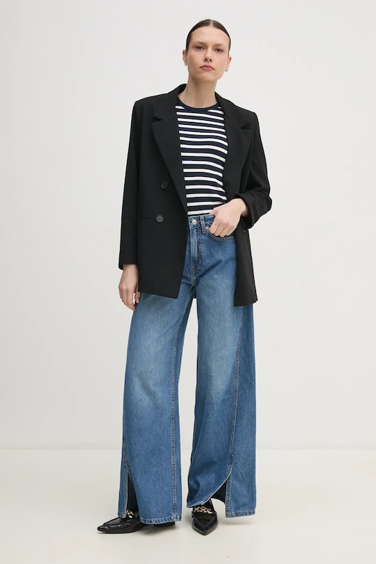 Дънки Pepe Jeans WIDE LEG JEANS MW SLIT PL205001 син SS25
