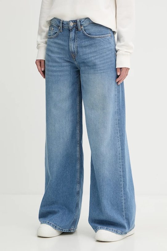 Pepe Jeans blugi WIDE LEG JEANS MW VINTAGE Planet friendly albastru PL205015