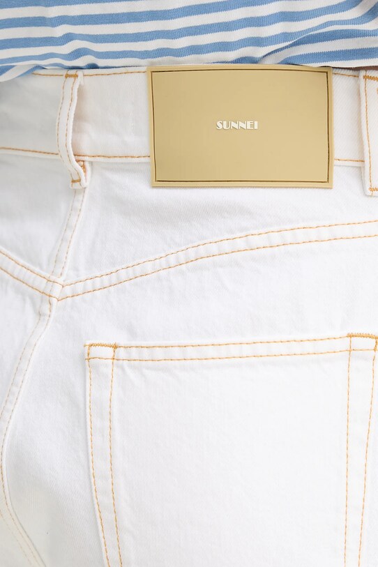 Sunnei jeans alb RTWWBOT014