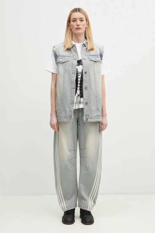 Памучни дънки adidas Originals DENIM BN PANT JX9212 син