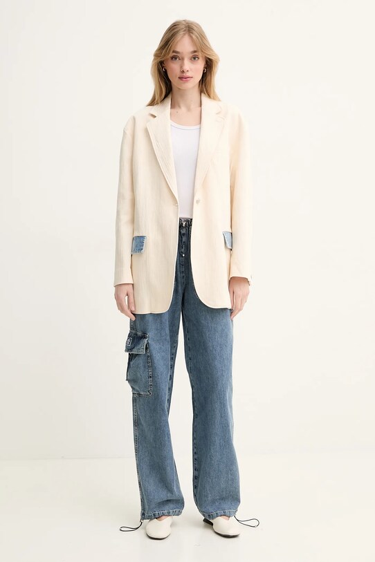 Moschino Jeans blugi din bumbac 0320.3721 albastru SS25