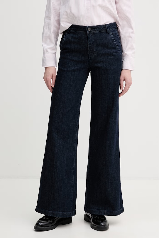 United Colors of Benetton jeansy wide leg damskie granatowy 4TUT574X5