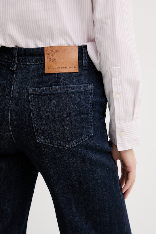 United Colors of Benetton jeansy wide leg damskie granatowy 4TUT574X5