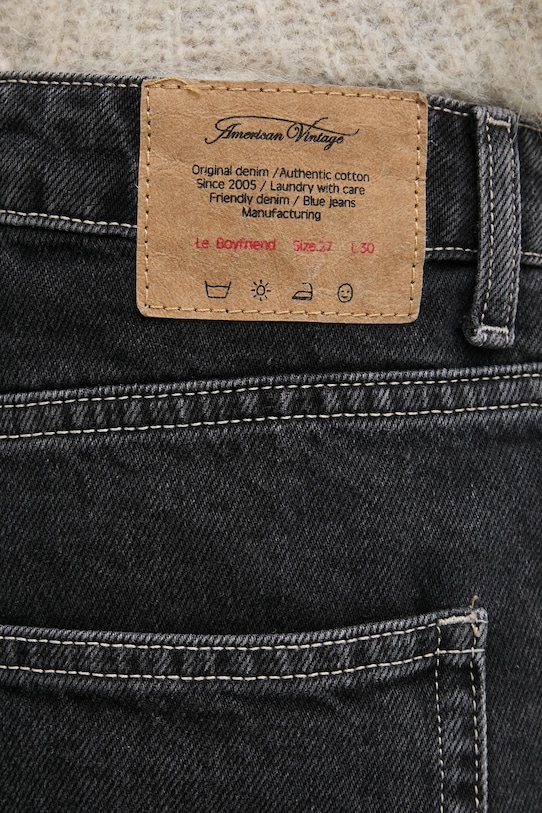 American Vintage jeansy czarny YOP11IE25