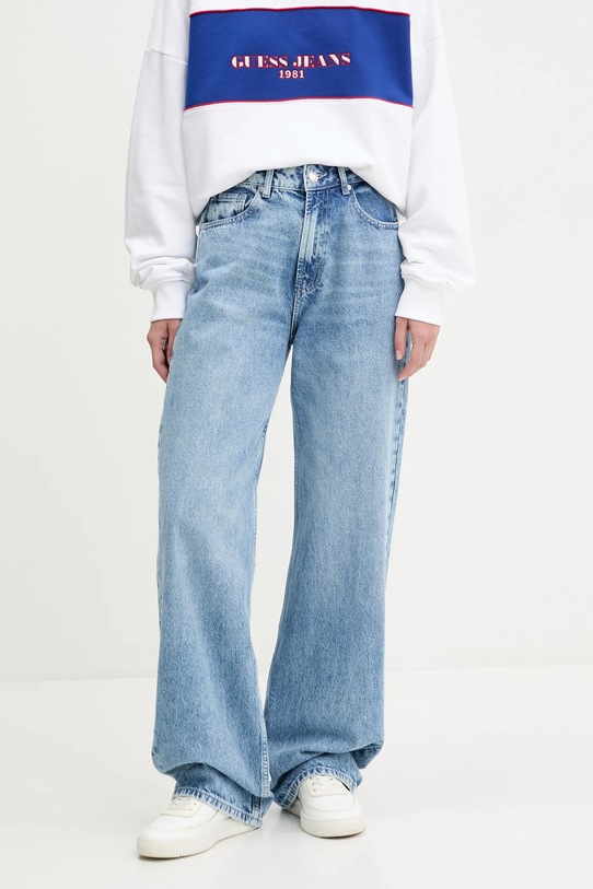 HUGO jeansy bawełniane niebieski 50539756