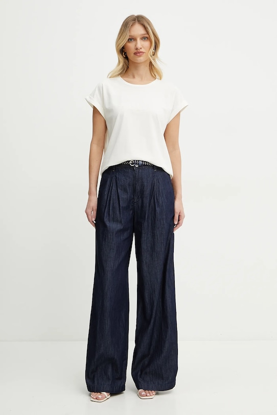 Liu Jo spodnie bawełniane UA5151.D3202 granatowy SS25