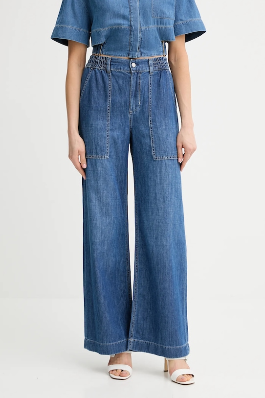 Τζιν με μείγμα από λινό Liu Jo Planet friendly μπλε UA5235.D0233