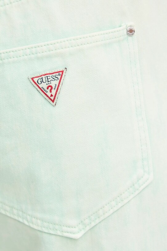 Guess jeansy bawełniane BELLFLOWER zielony W5GA82.WHAG1