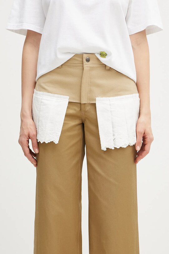 Andersson Bell spodnie Lace Pleats Skirt Pants beżowy apa798w