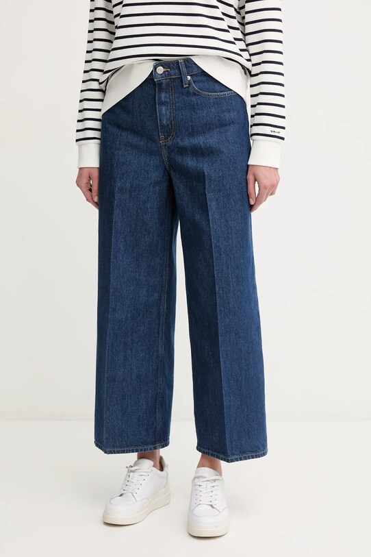 Pamučne traperice Tommy Hilfiger visoki mornarsko plava WW0WW44360