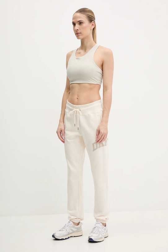 Dkny pantaloni de trening din bumbac DP5P3615. bej SS25