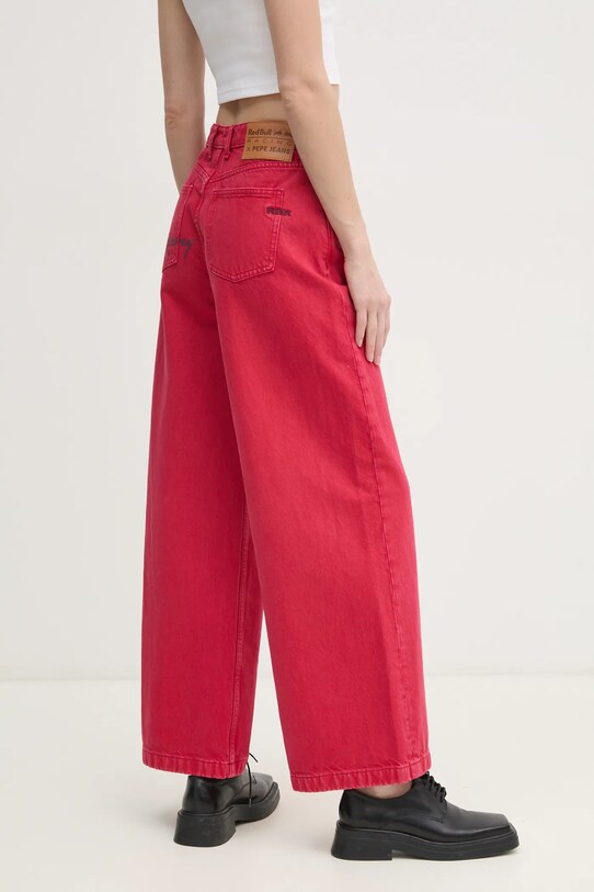 Îmbrăcăminte Red Bull Racing x Pepe Jeans jeansi WIDE LEG JEANS RL200007R40 rosu