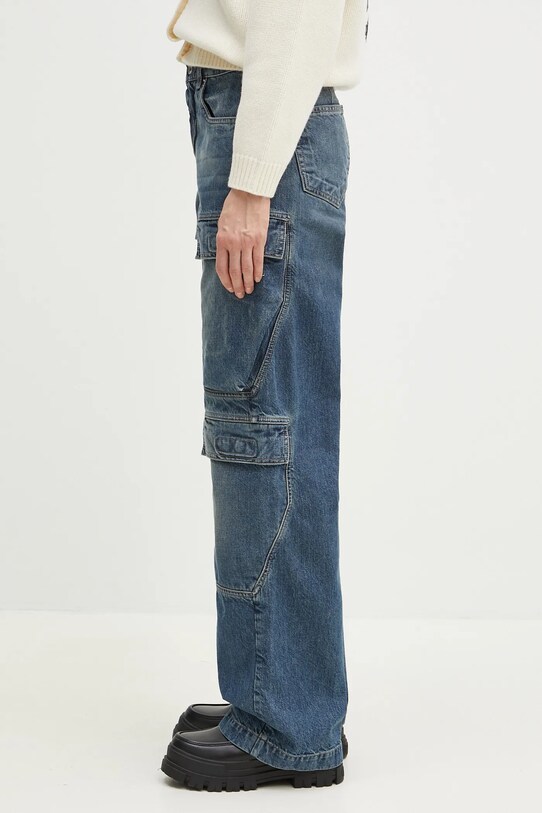 Rick Owens jeans Double Cargo DS01E3308.DWB blu navy SS25