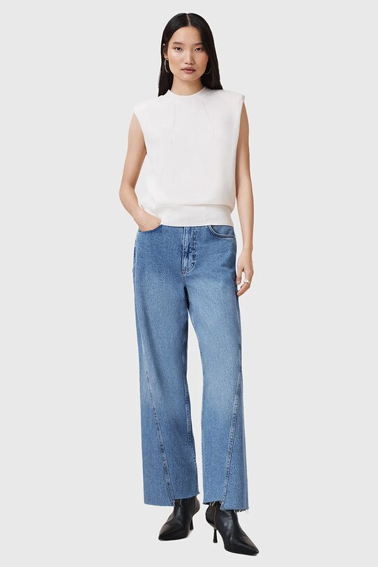 AllSaints jeansy bawełniane FOX niebieski W017EC