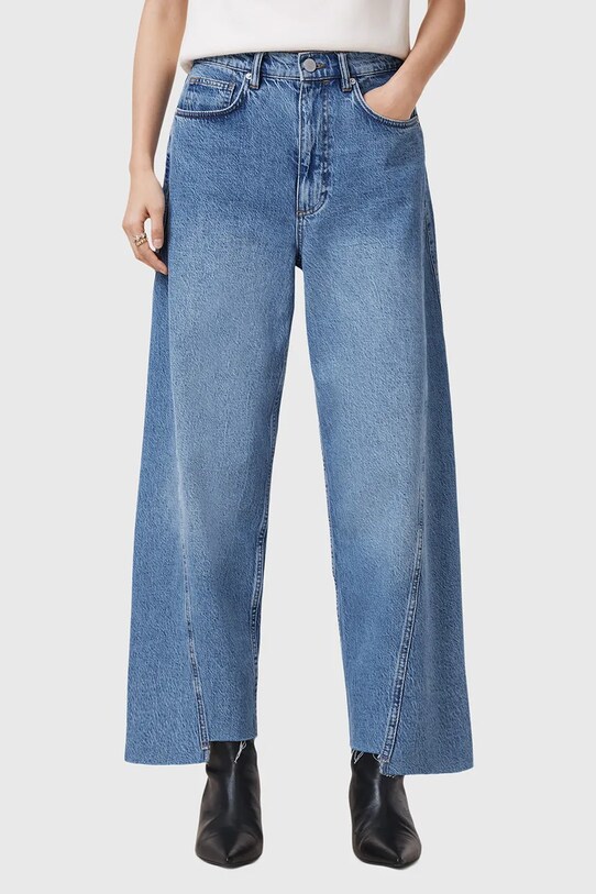AllSaints jeansy bawełniane FOX W017EC niebieski SS25