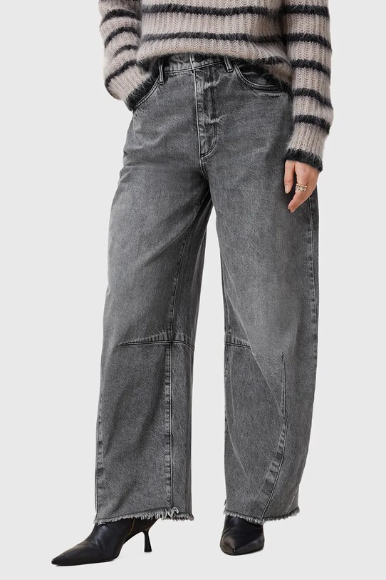 AllSaints blugi din bumbac JETT W043EC gri SS25