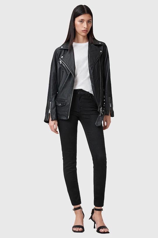 Хлопковые джинсы AllSaints MILLER Planet friendly чёрный W082EC