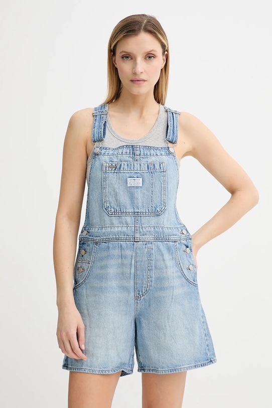 Levi's ogrodniczki jeansowe UTILITY SHORTALL niebieski 001UY