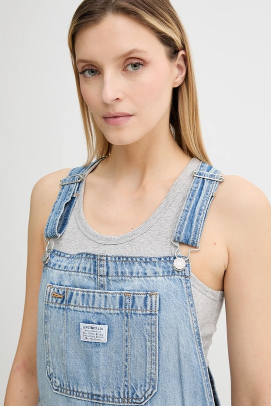 Levi's ogrodniczki jeansowe UTILITY SHORTALL niebieski 001UY