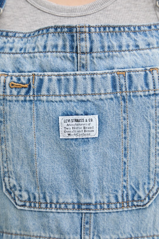 Levi's ogrodniczki jeansowe UTILITY SHORTALL 001UY niebieski