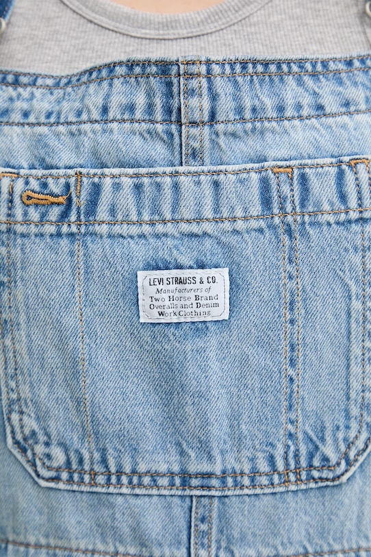 Levi's ogrodniczki jeansowe UTILITY SHORTALL 001UY niebieski